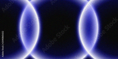 Abstract Blue Glowing Rings with Grainy Texture on Black Background