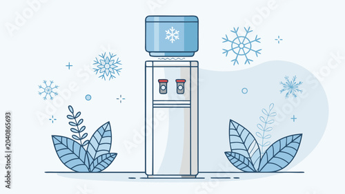 фотографія Cold Water Dispenser Machine Office.