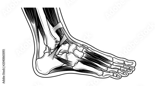 Tableau sur toile Detailed anatomical illustration of the human foot and ankle bones
