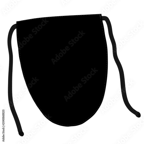 Quadro em tela Black Niqab Or Cadar Tali with Curved Edge and Stitching Detail