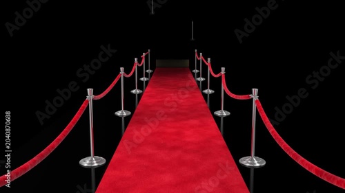 Animation of a red carpet rolling out.