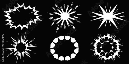 Obraz na plátne explosion shapes on black background burst dynamic