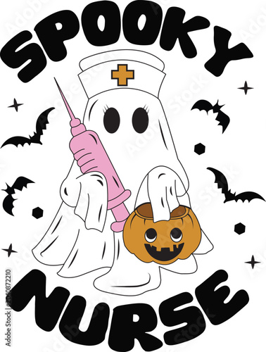Spooky Nurse Vector Cute Design
