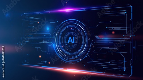 AI automation workflow concept, clean futuristic interface, commercial tech illustration 