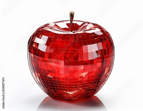 crystal red apple isolated on white