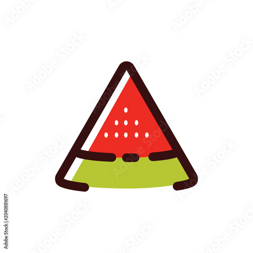 A minimalist and unique fruit symbol, with a contemporary touch that is suitable for use in logo designs or other design additions.