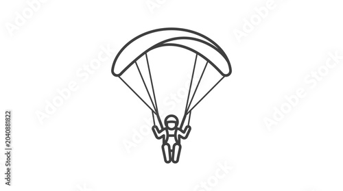 Tableau sur toile Minimalist line art of a person paragliding in the sky.