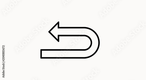 Obraz na płótnie turn back vector icon, flat style symbol in red color on white background, simpl