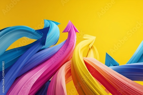 Colorful upward arrows representing growth directions