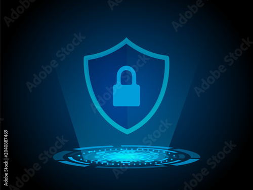 Geometric background and high tech circuit board connection system
