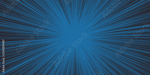 Φωτογραφία Speed ray anime background with blue neon lines radiating from center for dynamic motion effects