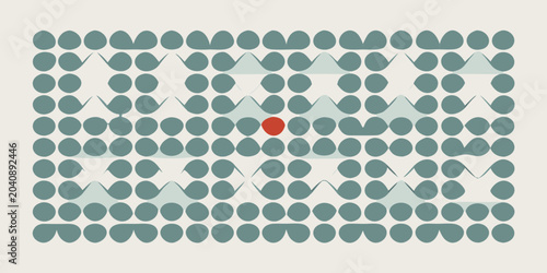 Tablou pe pânză dot grid pattern with red focal point