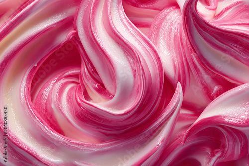 Swirl pink creamy background, thick pink cream generated.AI