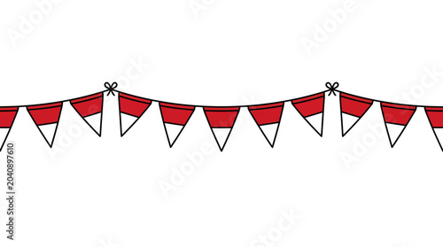Fotografie Indonesian flag bunting banner vector illustration.