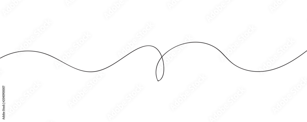 Fototapeta premium Thin curved liOne continuous squiggle line. Curved single line.ne seamless pattern. Vector background