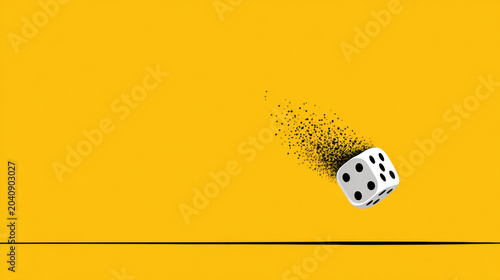 Good luck, Dice rolling illustration depicting luck and chance in a flat design style.
