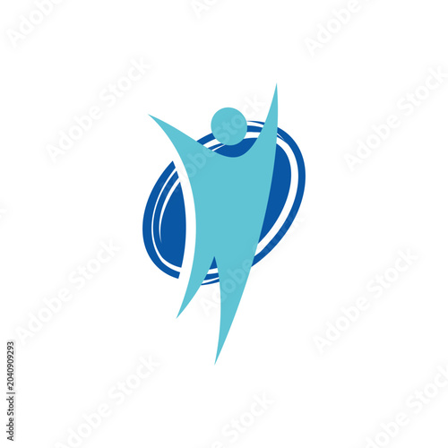 Minimalist human symbol with a soft and modern accentuation touch, suitable for use as a graphic logo and also other design additions