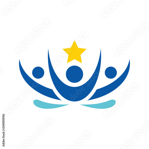 Minimalist human symbol with a soft and modern accentuation touch, suitable for use as a graphic logo and also other design additions