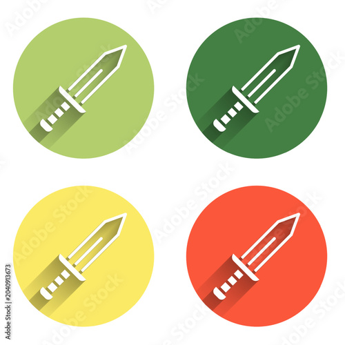 Konstfotografi Set Sword icon isolated with long shadow background