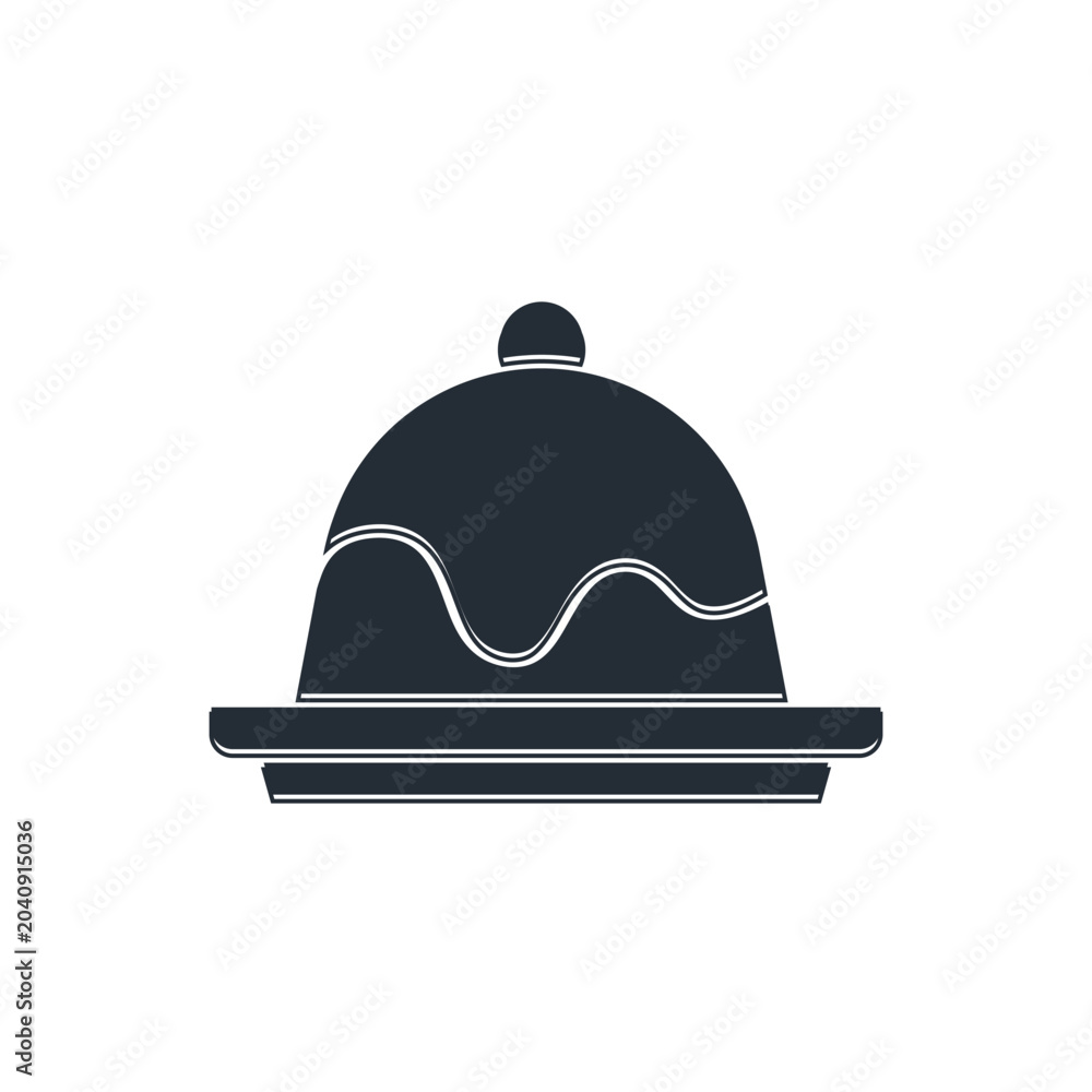 Fototapeta premium Black Cake icon isolated on white background. Happy Birthday. Vector