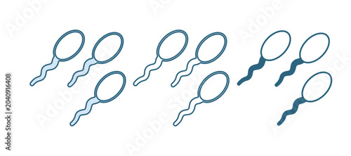 Schilderij op canvas Blue Sperm icon isolated on white background. Vector