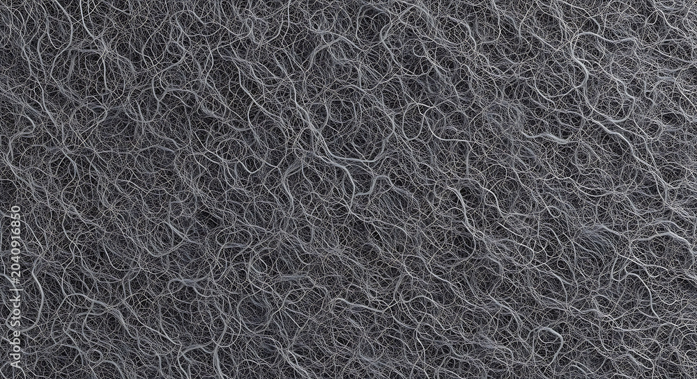 Fototapeta premium HighDetail Macro Texture of Tangled Gray Synthetic Fibers Industrial Mineral Wool Insulation Material Background for Construction and Filtration
