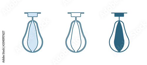 Bild auf Leinwand Blue Punching bag icon isolated on white background. Vector