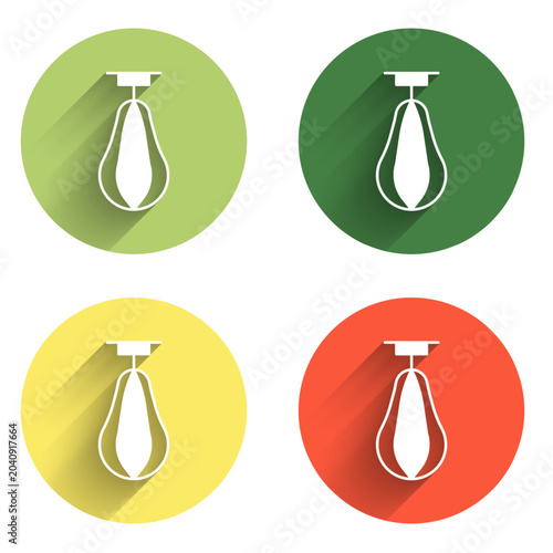Canvastavla Set Punching bag icon isolated with long shadow background