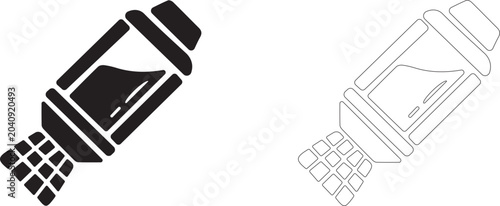 Foto Space capsule icon, lander module symbol, orbital spacecraft, re-entry vehicle, return compartment and aerospace technology