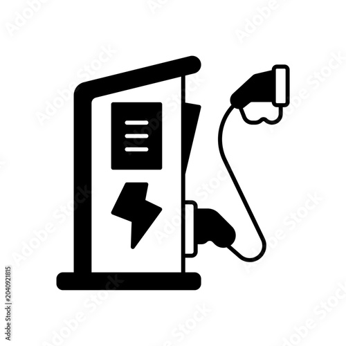 Electric car charger unit icon