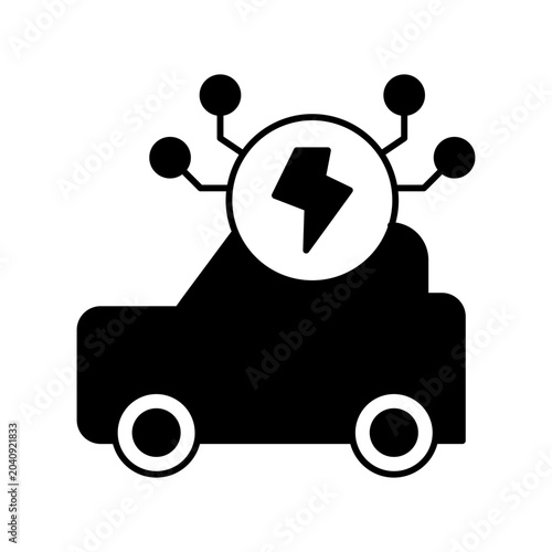 Electric car system icon