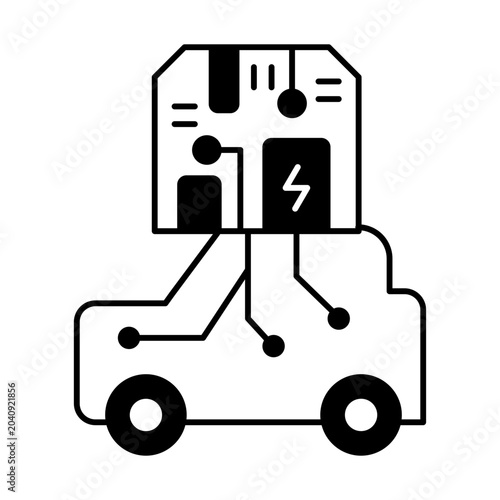Motherboard car engine icon