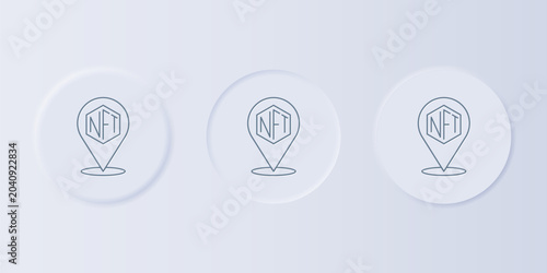 Vászonkép Grey NFT Digital crypto art icon isolated on grey background