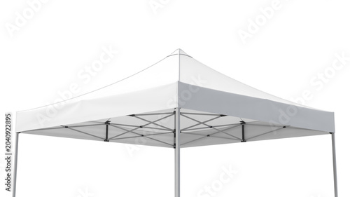 White pop up canopy tent frame structure against a clean white background