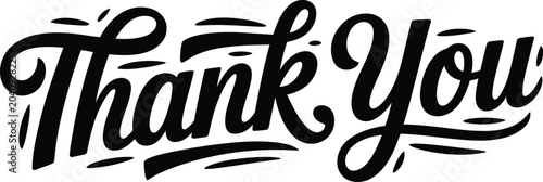 Photos Elegant hand lettered 'thank you' calligraphy design isolated on transparent bac