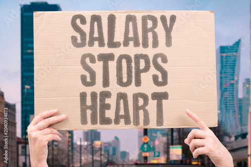 Obraz na płótnie "Salary stops heart" Wage labor induces fatal stress
