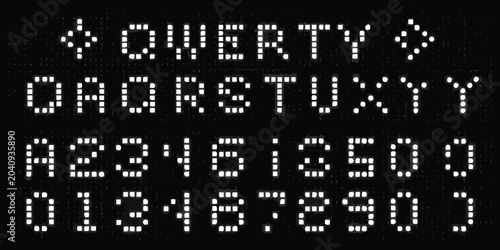 dot matrix font on black background text