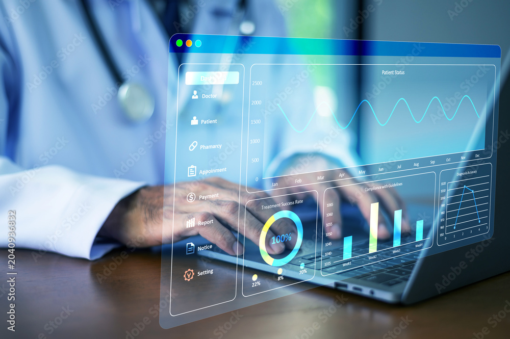 Fototapeta premium doctor uses medical data to optimize patient treatment.
