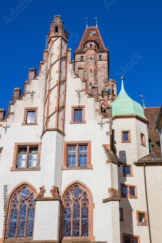 Facade and towers of Rathaus St. Johann in Saarbrucken
