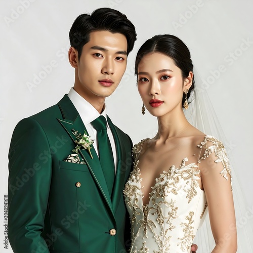 Couple in formal attire at formal event.