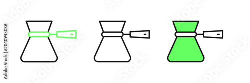 Photos Set line Coffee turk icon isolated on white background