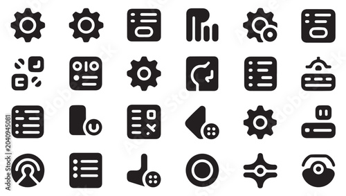 Quadro su tela Control panel icons toggle switch gear and settings configurations
