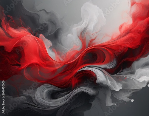 gray background gray and red smoke abstract color mix generative ai