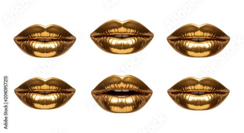 Smiling lips with brown lipstick close-up