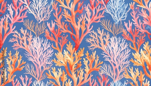 Vibrant abstract watercolor brush strokes in red orange and blue.