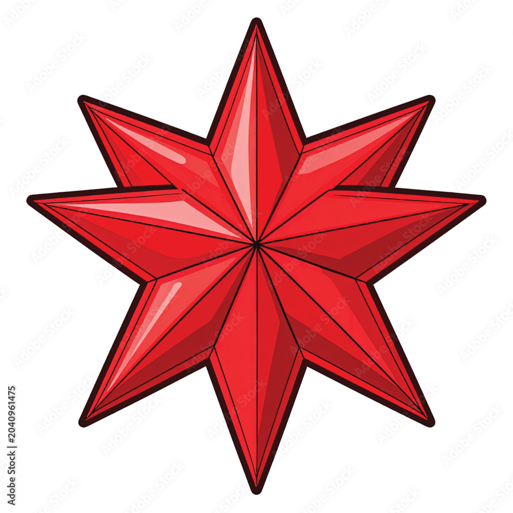 Obraz premium Red star shape with pointed edges.