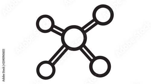 Foto Molecule with Four Atoms Connected by Bonds Featuring Chemistry, Science, Molecu