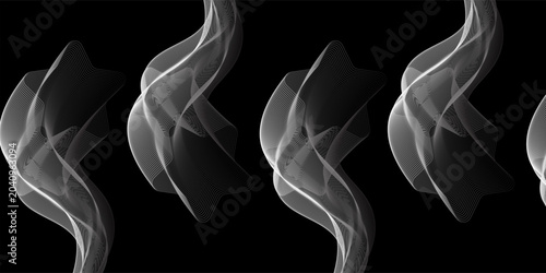Foto An elegant and sophisticated abstract background featuring a series of vertical flowing smoke waves created with intricate, overlapping vector blend lines