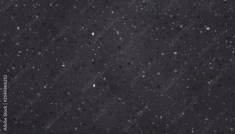 Fototapeta premium Dark Black Terrazzo Texture Background with Grey and White Speckled Surface