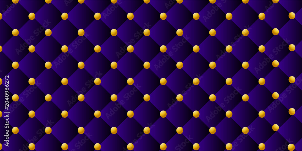 Naklejka premium A luxurious abstract geometric texture featuring a classic tufted chesterfield design in deep royal purple velvet upholstery.
